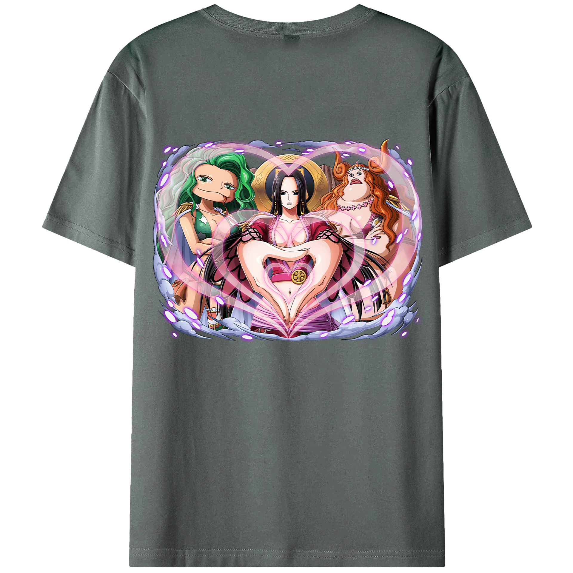 ワンピース ボア・ハンコック ONE PIECE Boa·Hancock 綿100％ メンズ半袖Tシャツ（バックプリント） 通気性